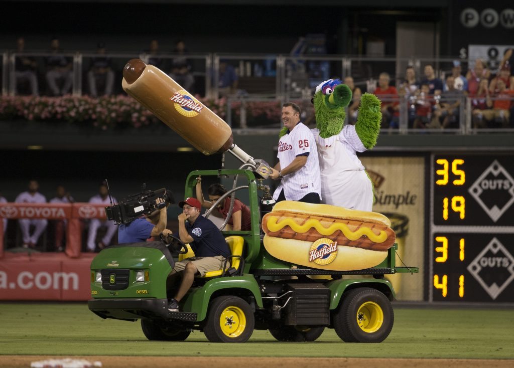 Hot dog cannon in Philly